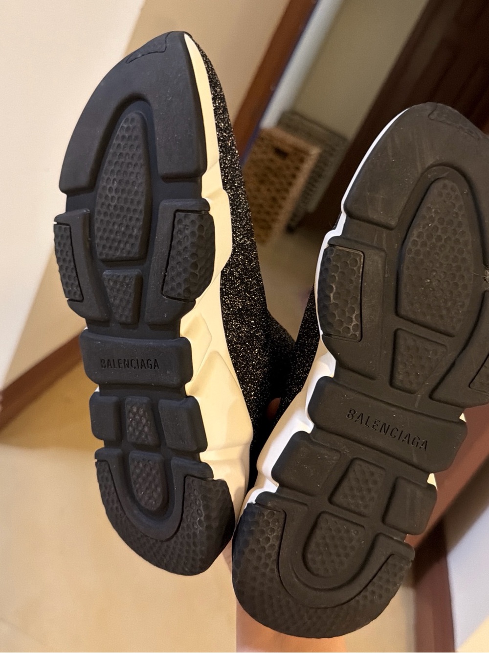 Men's Black Knit Slip-On Sock Sneakers - Casual Lightweight Design - Picture 2 of 5